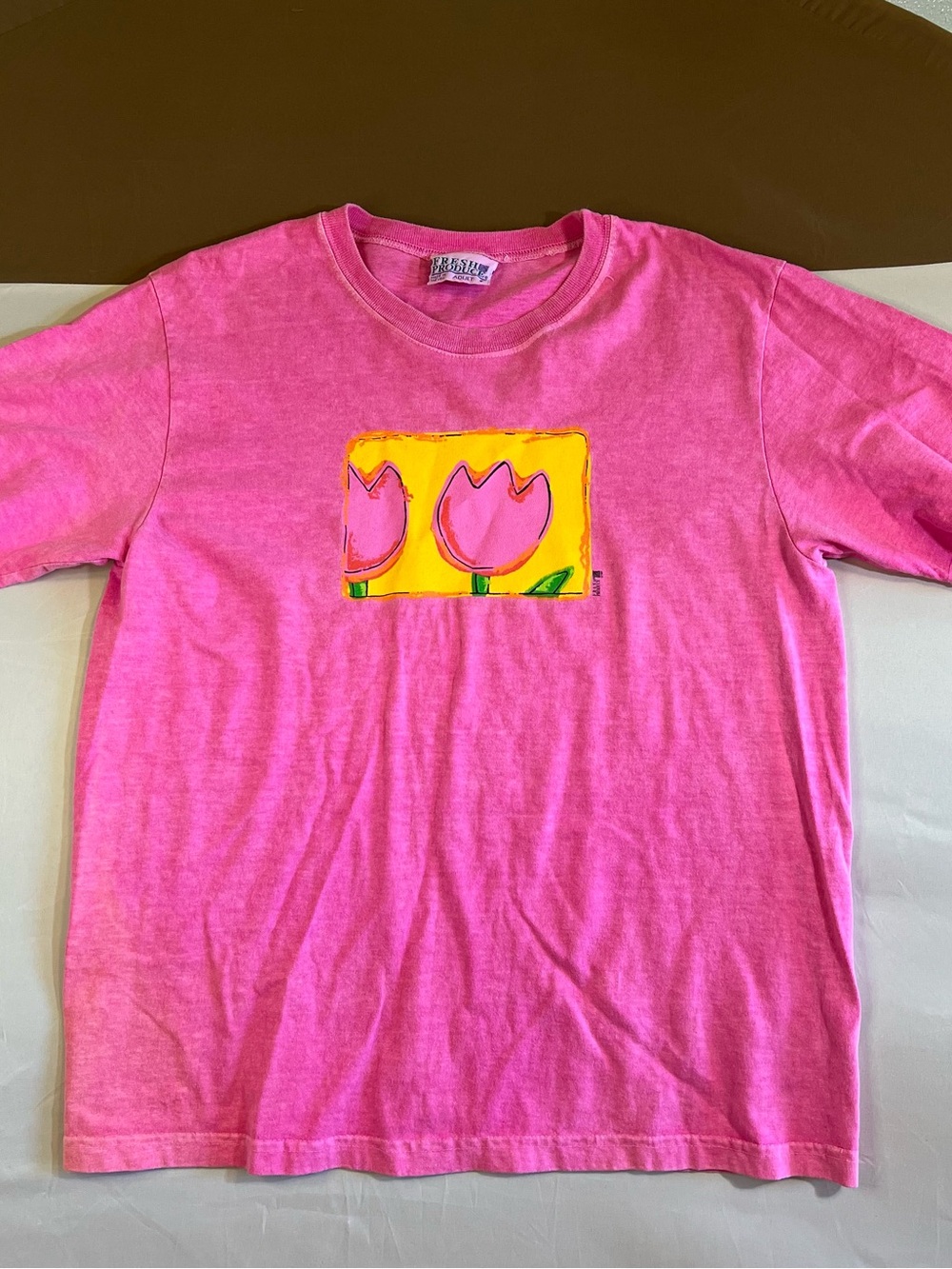 Fresh Produce Bright Pink Tulip Tee with Yellow Panel